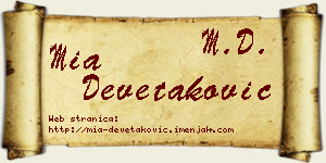 Mia Devetaković vizit kartica